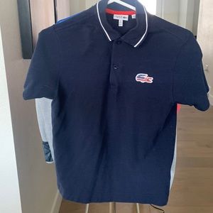 Lacoste Navy Blue Polo Shirt Boys Size 16, EUC